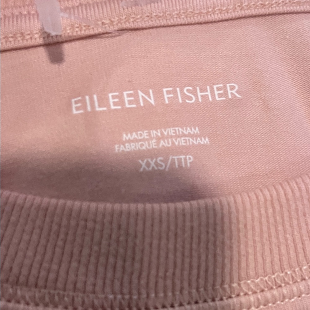 Eileen Fisher Pink Pima Cotton Jersey Box Sweatshirt, NWOT - Picture 2 of 3